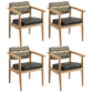 Farmhouse Rubberwood Open Back Arm Chair Matte Finish Leather Dining Chair Blackish Green 4 Piece Set Natural Wood Clearhalo ' kitchen&dining_furn' 'Dining Chairs' 'Dining Tables & Seating' 'dining_chair' 'furn' 'furn_dining_chair' 'Furniture' 'furniture_dining_chair' 'Kitchen & Dining Furniture' 'kitchen' 4613225