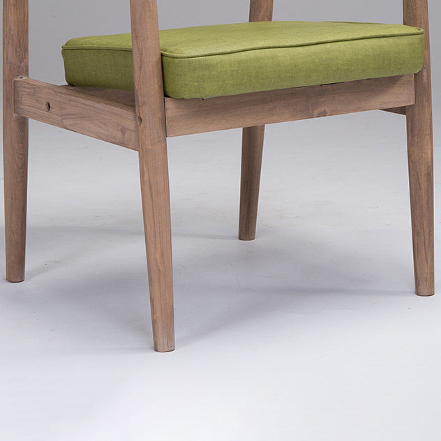 Farmhouse Rubberwood Open Back Arm Chair Matte Finish Leather Dining Chair Clearhalo ' kitchen&dining_furn' 'Dining Chairs' 'Dining Tables & Seating' 'dining_chair' 'furn' 'furn_dining_chair' 'Furniture' 'furniture_dining_chair' 'Kitchen & Dining Furniture' 'kitchen' 4613226