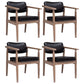 Farmhouse Rubberwood Open Back Arm Chair Matte Finish Leather Dining Chair Black 4 Piece Set Gray Clearhalo ' kitchen&dining_furn' 'Dining Chairs' 'Dining Tables & Seating' 'dining_chair' 'furn' 'furn_dining_chair' 'Furniture' 'furniture_dining_chair' 'Kitchen & Dining Furniture' 'kitchen' 4613230