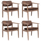 Farmhouse Rubberwood Open Back Arm Chair Matte Finish Leather Dining Chair Brown 4 Piece Set Gray Clearhalo ' kitchen&dining_furn' 'Dining Chairs' 'Dining Tables & Seating' 'dining_chair' 'furn' 'furn_dining_chair' 'Furniture' 'furniture_dining_chair' 'Kitchen & Dining Furniture' 'kitchen' 4613233