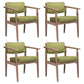 Farmhouse Rubberwood Open Back Arm Chair Matte Finish Leather Dining Chair Green 4 Piece Set Gray Clearhalo ' kitchen&dining_furn' 'Dining Chairs' 'Dining Tables & Seating' 'dining_chair' 'furn' 'furn_dining_chair' 'Furniture' 'furniture_dining_chair' 'Kitchen & Dining Furniture' 'kitchen' 4613234