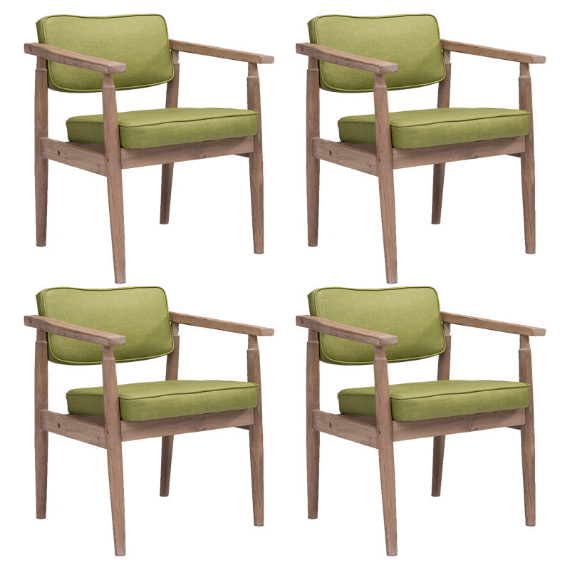 Farmhouse Rubberwood Open Back Arm Chair Matte Finish Leather Dining Chair Green 4 Piece Set Gray Clearhalo ' kitchen&dining_furn' 'Dining Chairs' 'Dining Tables & Seating' 'dining_chair' 'furn' 'furn_dining_chair' 'Furniture' 'furniture_dining_chair' 'Kitchen & Dining Furniture' 'kitchen' 4613234