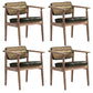 Farmhouse Rubberwood Open Back Arm Chair Matte Finish Leather Dining Chair Blackish Green 4 Piece Set Gray Clearhalo ' kitchen&dining_furn' 'Dining Chairs' 'Dining Tables & Seating' 'dining_chair' 'furn' 'furn_dining_chair' 'Furniture' 'furniture_dining_chair' 'Kitchen & Dining Furniture' 'kitchen' 4613238