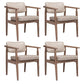 Farmhouse Rubberwood Open Back Arm Chair Matte Finish Leather Dining Chair Off-White 4 Piece Set Gray Clearhalo ' kitchen&dining_furn' 'Dining Chairs' 'Dining Tables & Seating' 'dining_chair' 'furn' 'furn_dining_chair' 'Furniture' 'furniture_dining_chair' 'Kitchen & Dining Furniture' 'kitchen' 4613240