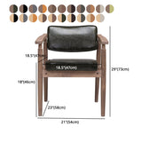 Farmhouse Rubberwood Open Back Arm Chair Matte Finish Leather Dining Chair Clearhalo ' kitchen&dining_furn' 'Dining Chairs' 'Dining Tables & Seating' 'dining_chair' 'furn' 'furn_dining_chair' 'Furniture' 'furniture_dining_chair' 'Kitchen & Dining Furniture' 'kitchen' 4613241