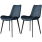 Contemporary Style Chair Dining Armless Chairs with Metal Legs for Kitchen Dark Blue 2 Piece Set Clearhalo ' kitchen&dining_furn' 'Dining Chairs' 'Dining Tables & Seating' 'dining_chair' 'furn' 'furn_dining_chair' 'Furniture' 'furniture_dining_chair' 'Kitchen & Dining Furniture' 'kitchen' 4613246