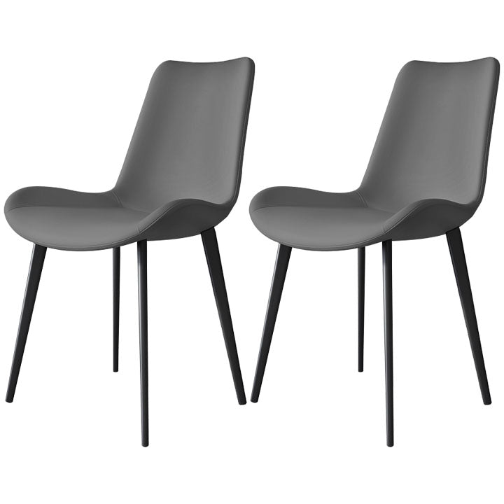 Contemporary Style Chair Dining Armless Chairs with Metal Legs for Kitchen Light Gray 2 Piece Set Clearhalo ' kitchen&dining_furn' 'Dining Chairs' 'Dining Tables & Seating' 'dining_chair' 'furn' 'furn_dining_chair' 'Furniture' 'furniture_dining_chair' 'Kitchen & Dining Furniture' 'kitchen' 4613250