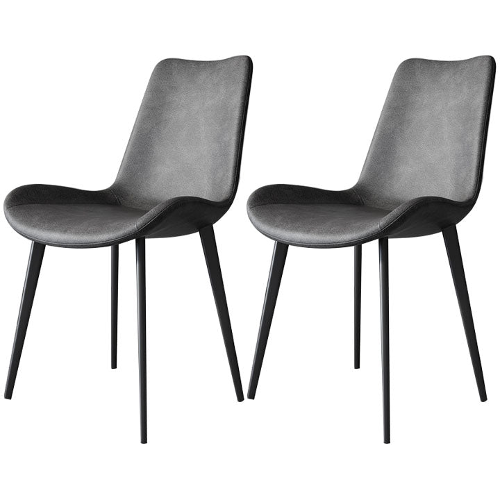 Contemporary Style Chair Dining Armless Chairs with Metal Legs for Kitchen Grey 2 Piece Set Clearhalo ' kitchen&dining_furn' 'Dining Chairs' 'Dining Tables & Seating' 'dining_chair' 'furn' 'furn_dining_chair' 'Furniture' 'furniture_dining_chair' 'Kitchen & Dining Furniture' 'kitchen' 4613252
