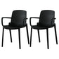 Scandinavian Plastic Dining Kitchen Room Arm Chair Solid Back Chair Black 2 Piece Set Clearhalo ' kitchen&dining_furn' 'Dining Chairs' 'Dining Tables & Seating' 'dining_chair' 'furn' 'furn_dining_chair' 'Furniture' 'furniture_dining_chair' 'Kitchen & Dining Furniture' 'kitchen' 4613262