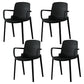 Scandinavian Plastic Dining Kitchen Room Arm Chair Solid Back Chair Black 4 Piece Set Clearhalo ' kitchen&dining_furn' 'Dining Chairs' 'Dining Tables & Seating' 'dining_chair' 'furn' 'furn_dining_chair' 'Furniture' 'furniture_dining_chair' 'Kitchen & Dining Furniture' 'kitchen' 4613265
