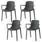 Scandinavian Plastic Dining Kitchen Room Arm Chair Solid Back Chair Grey 4 Piece Set Clearhalo ' kitchen&dining_furn' 'Dining Chairs' 'Dining Tables & Seating' 'dining_chair' 'furn' 'furn_dining_chair' 'Furniture' 'furniture_dining_chair' 'Kitchen & Dining Furniture' 'kitchen' 4613270