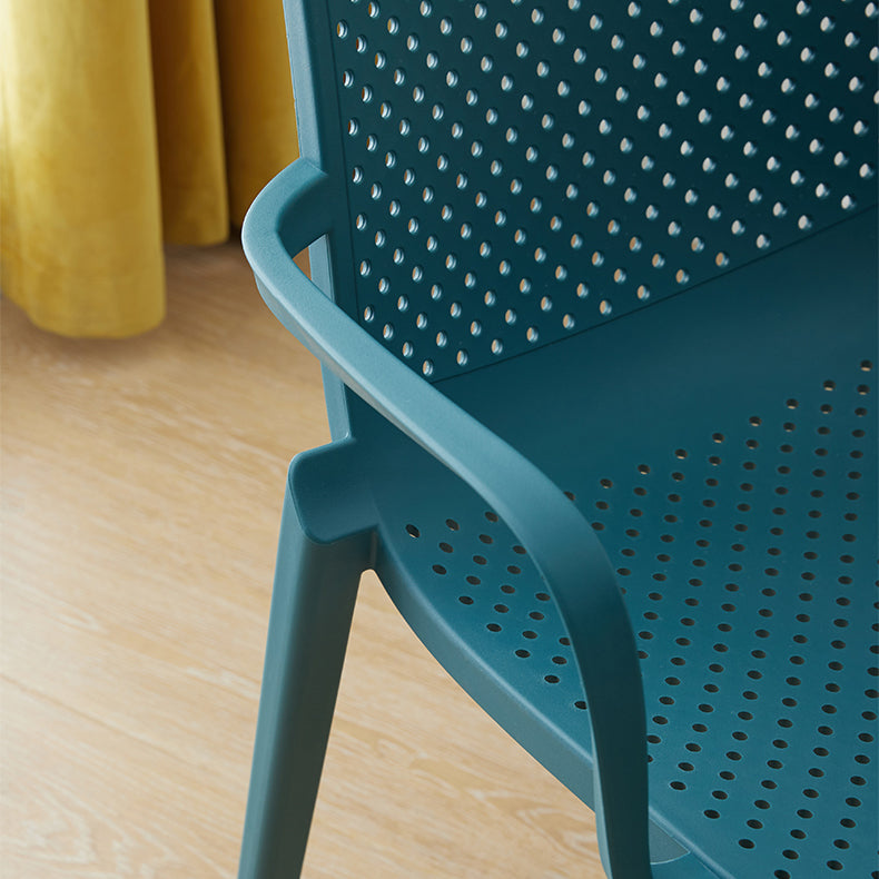 Scandinavian Plastic Dining Kitchen Room Arm Chair Solid Back Chair Clearhalo ' kitchen&dining_furn' 'Dining Chairs' 'Dining Tables & Seating' 'dining_chair' 'furn' 'furn_dining_chair' 'Furniture' 'furniture_dining_chair' 'Kitchen & Dining Furniture' 'kitchen' 4613274