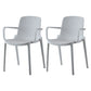 Scandinavian Plastic Dining Kitchen Room Arm Chair Solid Back Chair White 2 Piece Set Clearhalo ' kitchen&dining_furn' 'Dining Chairs' 'Dining Tables & Seating' 'dining_chair' 'furn' 'furn_dining_chair' 'Furniture' 'furniture_dining_chair' 'Kitchen & Dining Furniture' 'kitchen' 4613275