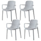 Scandinavian Plastic Dining Kitchen Room Arm Chair Solid Back Chair White 4 Piece Set Clearhalo ' kitchen&dining_furn' 'Dining Chairs' 'Dining Tables & Seating' 'dining_chair' 'furn' 'furn_dining_chair' 'Furniture' 'furniture_dining_chair' 'Kitchen & Dining Furniture' 'kitchen' 4613277