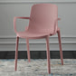 Scandinavian Plastic Dining Kitchen Room Arm Chair Solid Back Chair Pink 1 Piece Clearhalo ' kitchen&dining_furn' 'Dining Chairs' 'Dining Tables & Seating' 'dining_chair' 'furn' 'furn_dining_chair' 'Furniture' 'furniture_dining_chair' 'Kitchen & Dining Furniture' 'kitchen' 4613278