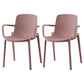 Scandinavian Plastic Dining Kitchen Room Arm Chair Solid Back Chair Pink 2 Piece Set Clearhalo ' kitchen&dining_furn' 'Dining Chairs' 'Dining Tables & Seating' 'dining_chair' 'furn' 'furn_dining_chair' 'Furniture' 'furniture_dining_chair' 'Kitchen & Dining Furniture' 'kitchen' 4613280