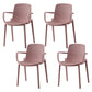 Scandinavian Plastic Dining Kitchen Room Arm Chair Solid Back Chair Pink 4 Piece Set Clearhalo ' kitchen&dining_furn' 'Dining Chairs' 'Dining Tables & Seating' 'dining_chair' 'furn' 'furn_dining_chair' 'Furniture' 'furniture_dining_chair' 'Kitchen & Dining Furniture' 'kitchen' 4613282