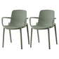 Scandinavian Plastic Dining Kitchen Room Arm Chair Solid Back Chair Green 2 Piece Set Clearhalo ' kitchen&dining_furn' 'Dining Chairs' 'Dining Tables & Seating' 'dining_chair' 'furn' 'furn_dining_chair' 'Furniture' 'furniture_dining_chair' 'Kitchen & Dining Furniture' 'kitchen' 4613285
