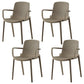 Scandinavian Plastic Dining Kitchen Room Arm Chair Solid Back Chair Camel 4 Piece Set Clearhalo ' kitchen&dining_furn' 'Dining Chairs' 'Dining Tables & Seating' 'dining_chair' 'furn' 'furn_dining_chair' 'Furniture' 'furniture_dining_chair' 'Kitchen & Dining Furniture' 'kitchen' 4613289