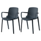 Scandinavian Plastic Dining Kitchen Room Arm Chair Solid Back Chair Gray Blue 2 Piece Set Clearhalo ' kitchen&dining_furn' 'Dining Chairs' 'Dining Tables & Seating' 'dining_chair' 'furn' 'furn_dining_chair' 'Furniture' 'furniture_dining_chair' 'Kitchen & Dining Furniture' 'kitchen' 4613297