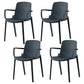 Scandinavian Plastic Dining Kitchen Room Arm Chair Solid Back Chair Gray Blue 4 Piece Set Clearhalo ' kitchen&dining_furn' 'Dining Chairs' 'Dining Tables & Seating' 'dining_chair' 'furn' 'furn_dining_chair' 'Furniture' 'furniture_dining_chair' 'Kitchen & Dining Furniture' 'kitchen' 4613298
