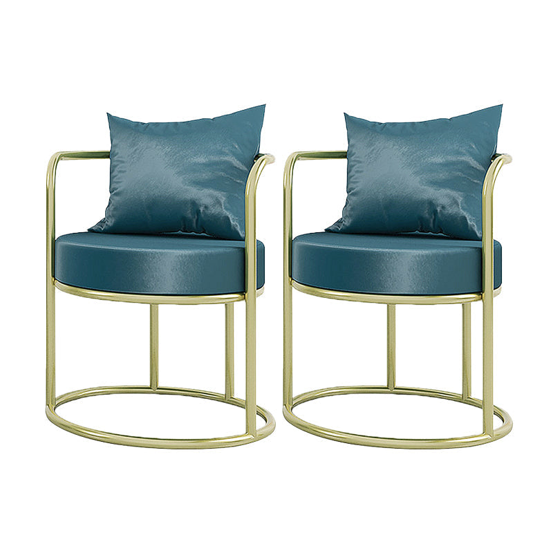 Glam Metal Dining Room Chairs Velvet Side Chair for Home Use Peacock Blue 2 Piece Set Clearhalo ' kitchen&dining_furn' 'Dining Chairs' 'Dining Tables & Seating' 'dining_chair' 'furn' 'furn_dining_chair' 'Furniture' 'furniture_dining_chair' 'Kitchen & Dining Furniture' 'kitchen' 4613315