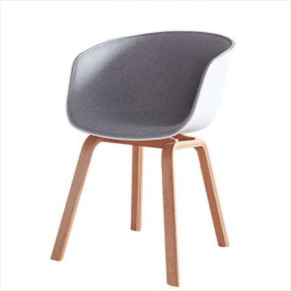 Contemporary Style Chair Dining Arm Chair with Wooden Legs for Kitchen Light Gray 1 Piece Clearhalo ' kitchen&dining_furn' 'Dining Chairs' 'Dining Tables & Seating' 'dining_chair' 'furn' 'furn_dining_chair' 'Furniture' 'furniture_dining_chair' 'Kitchen & Dining Furniture' 'kitchen' 4613325