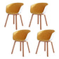 Contemporary Style Chair Dining Arm Chair with Wooden Legs for Kitchen Yellow 4 Piece Set Clearhalo ' kitchen&dining_furn' 'Dining Chairs' 'Dining Tables & Seating' 'dining_chair' 'furn' 'furn_dining_chair' 'Furniture' 'furniture_dining_chair' 'Kitchen & Dining Furniture' 'kitchen' 4613334