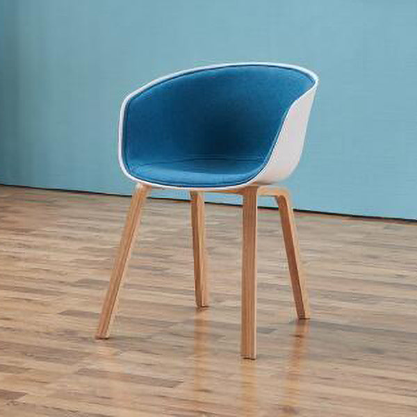 Contemporary Style Chair Dining Arm Chair with Wooden Legs for Kitchen Blue 1 Piece Clearhalo ' kitchen&dining_furn' 'Dining Chairs' 'Dining Tables & Seating' 'dining_chair' 'furn' 'furn_dining_chair' 'Furniture' 'furniture_dining_chair' 'Kitchen & Dining Furniture' 'kitchen' 4613336