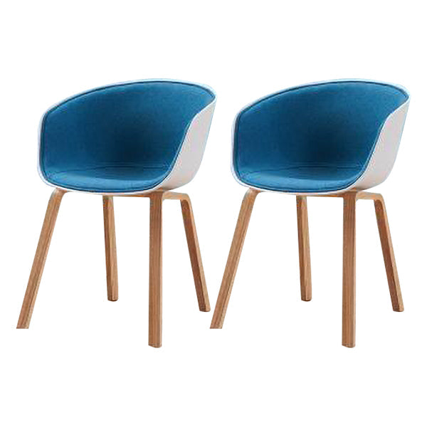 Contemporary Style Chair Dining Arm Chair with Wooden Legs for Kitchen Blue 2 Piece Set Clearhalo ' kitchen&dining_furn' 'Dining Chairs' 'Dining Tables & Seating' 'dining_chair' 'furn' 'furn_dining_chair' 'Furniture' 'furniture_dining_chair' 'Kitchen & Dining Furniture' 'kitchen' 4613339