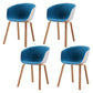 Contemporary Style Chair Dining Arm Chair with Wooden Legs for Kitchen Blue 4 Piece Set Clearhalo ' kitchen&dining_furn' 'Dining Chairs' 'Dining Tables & Seating' 'dining_chair' 'furn' 'furn_dining_chair' 'Furniture' 'furniture_dining_chair' 'Kitchen & Dining Furniture' 'kitchen' 4613340