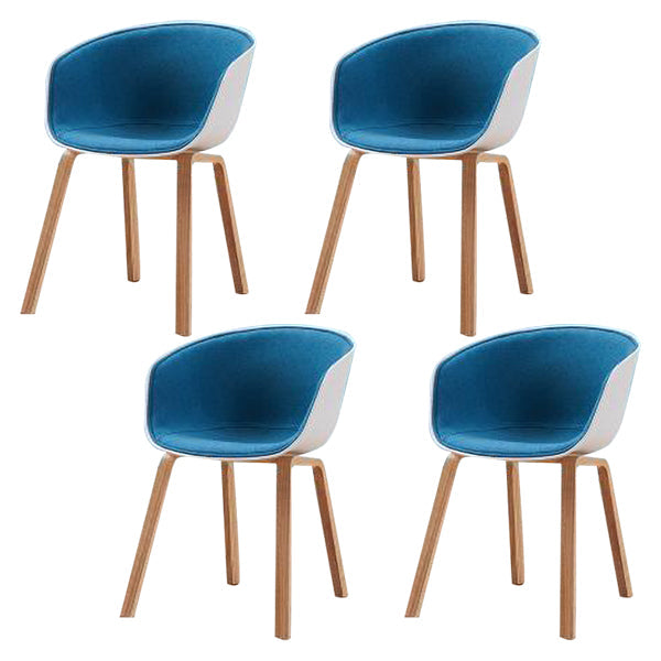 Contemporary Style Chair Dining Arm Chair with Wooden Legs for Kitchen Blue 4 Piece Set Clearhalo ' kitchen&dining_furn' 'Dining Chairs' 'Dining Tables & Seating' 'dining_chair' 'furn' 'furn_dining_chair' 'Furniture' 'furniture_dining_chair' 'Kitchen & Dining Furniture' 'kitchen' 4613340