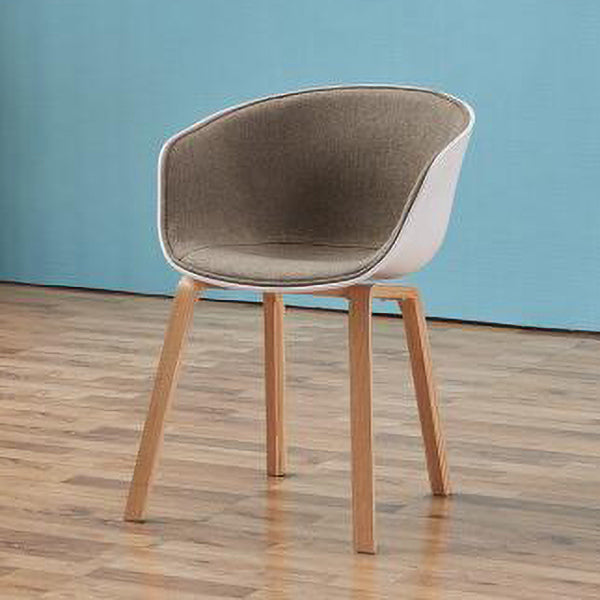 Contemporary Style Chair Dining Arm Chair with Wooden Legs for Kitchen Light Brown 1 Piece Clearhalo ' kitchen&dining_furn' 'Dining Chairs' 'Dining Tables & Seating' 'dining_chair' 'furn' 'furn_dining_chair' 'Furniture' 'furniture_dining_chair' 'Kitchen & Dining Furniture' 'kitchen' 4613341