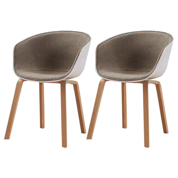 Contemporary Style Chair Dining Arm Chair with Wooden Legs for Kitchen Light Brown 2 Piece Set Clearhalo ' kitchen&dining_furn' 'Dining Chairs' 'Dining Tables & Seating' 'dining_chair' 'furn' 'furn_dining_chair' 'Furniture' 'furniture_dining_chair' 'Kitchen & Dining Furniture' 'kitchen' 4613342