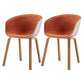 Contemporary Style Chair Dining Arm Chair with Wooden Legs for Kitchen Orange-Red 2 Piece Set Clearhalo ' kitchen&dining_furn' 'Dining Chairs' 'Dining Tables & Seating' 'dining_chair' 'furn' 'furn_dining_chair' 'Furniture' 'furniture_dining_chair' 'Kitchen & Dining Furniture' 'kitchen' 4613345