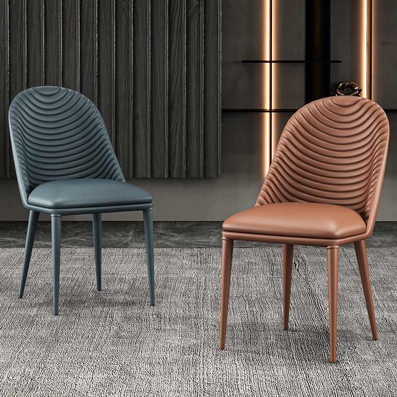 Designer Style Parsons Home Side Matte Finish Leather Dining Chair Clearhalo ' kitchen&dining_furn' 'Dining Chairs' 'Dining Tables & Seating' 'dining_chair' 'Furniture' 'furniture_dining_chair' 'Kitchen & Dining Furniture' 'kitchen' 4613351
