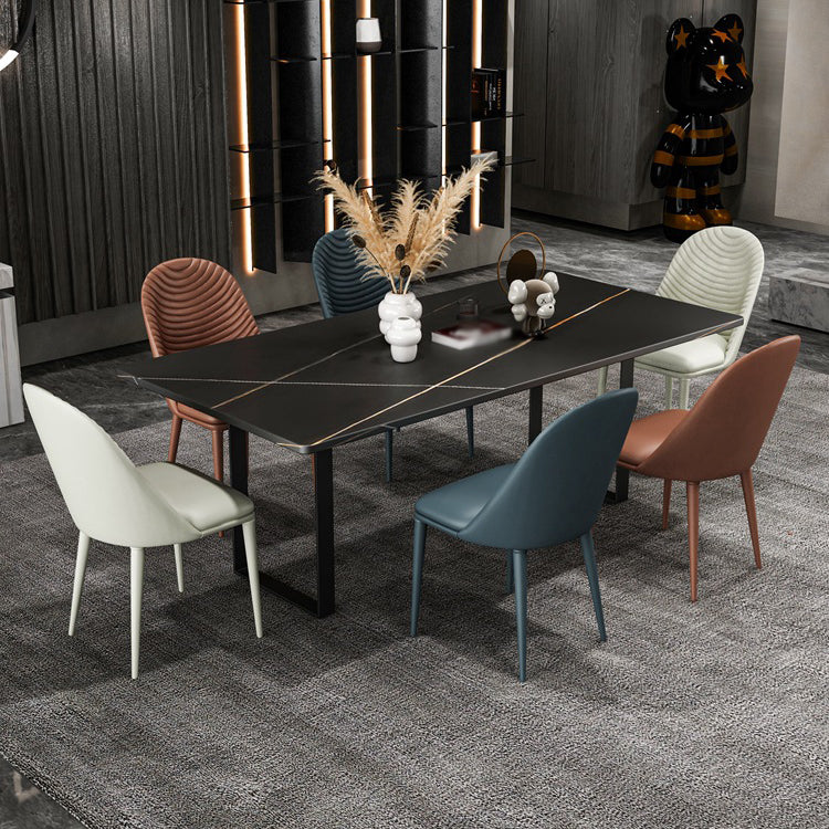 Designer Style Parsons Home Side Matte Finish Leather Dining Chair Clearhalo ' kitchen&dining_furn' 'Dining Chairs' 'Dining Tables & Seating' 'dining_chair' 'Furniture' 'furniture_dining_chair' 'Kitchen & Dining Furniture' 'kitchen' 4613352