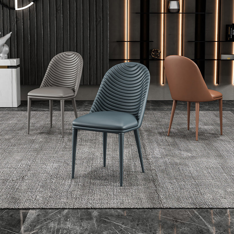 Designer Style Parsons Home Side Matte Finish Leather Dining Chair Clearhalo ' kitchen&dining_furn' 'Dining Chairs' 'Dining Tables & Seating' 'dining_chair' 'Furniture' 'furniture_dining_chair' 'Kitchen & Dining Furniture' 'kitchen' 4613355