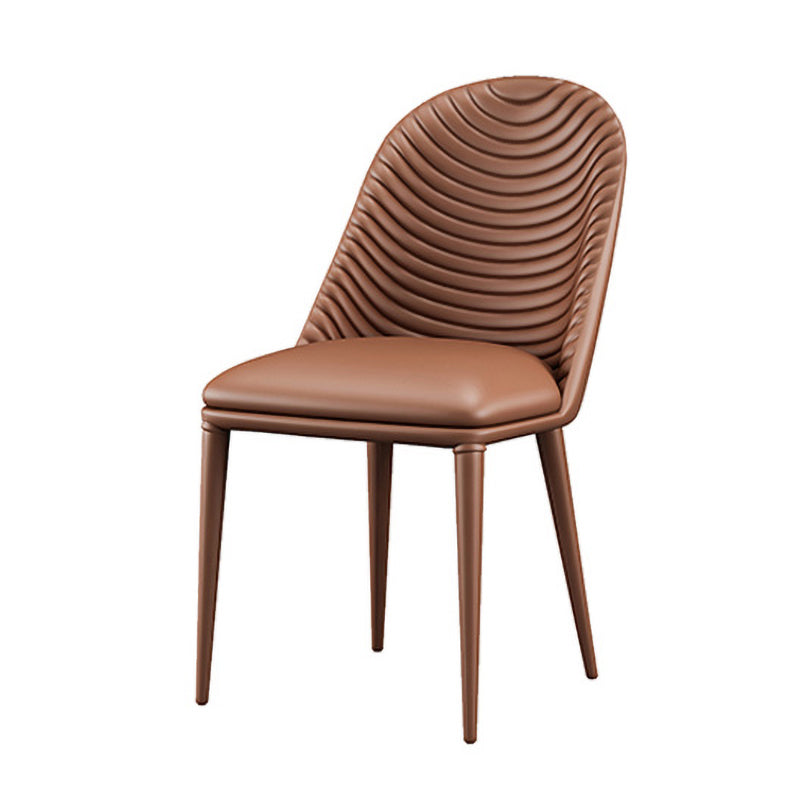 Designer Style Parsons Home Side Matte Finish Leather Dining Chair Clearhalo ' kitchen&dining_furn' 'Dining Chairs' 'Dining Tables & Seating' 'dining_chair' 'Furniture' 'furniture_dining_chair' 'Kitchen & Dining Furniture' 'kitchen' 4613357