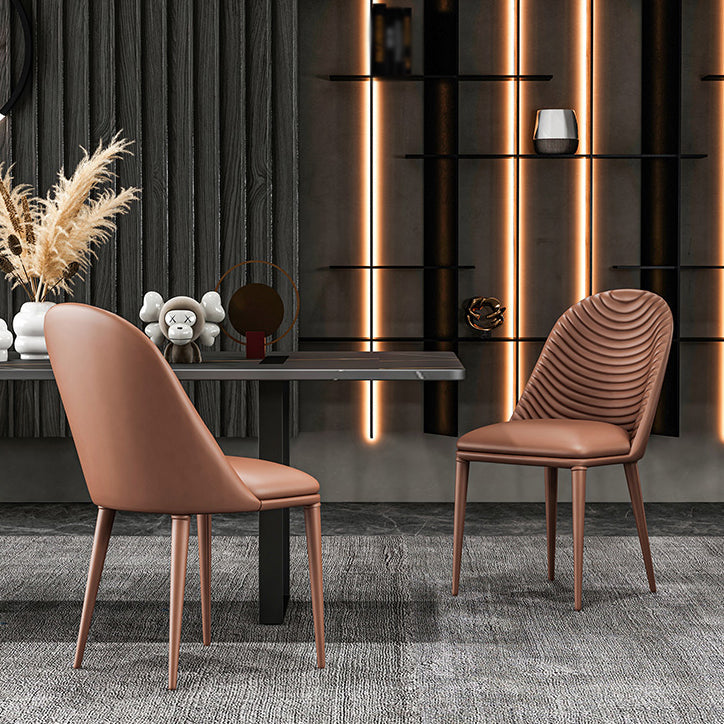 Designer Style Parsons Home Side Matte Finish Leather Dining Chair Clearhalo ' kitchen&dining_furn' 'Dining Chairs' 'Dining Tables & Seating' 'dining_chair' 'Furniture' 'furniture_dining_chair' 'Kitchen & Dining Furniture' 'kitchen' 4613362