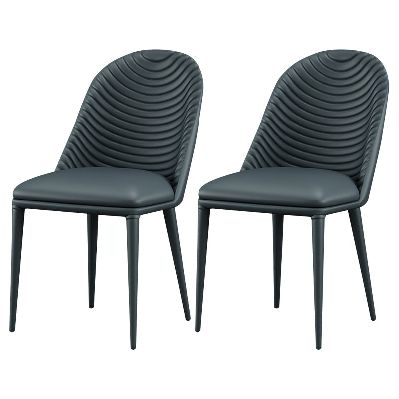 Designer Style Parsons Home Side Matte Finish Leather Dining Chair Blue Set of 2 Clearhalo ' kitchen&dining_furn' 'Dining Chairs' 'Dining Tables & Seating' 'dining_chair' 'Furniture' 'furniture_dining_chair' 'Kitchen & Dining Furniture' 'kitchen' 4613363