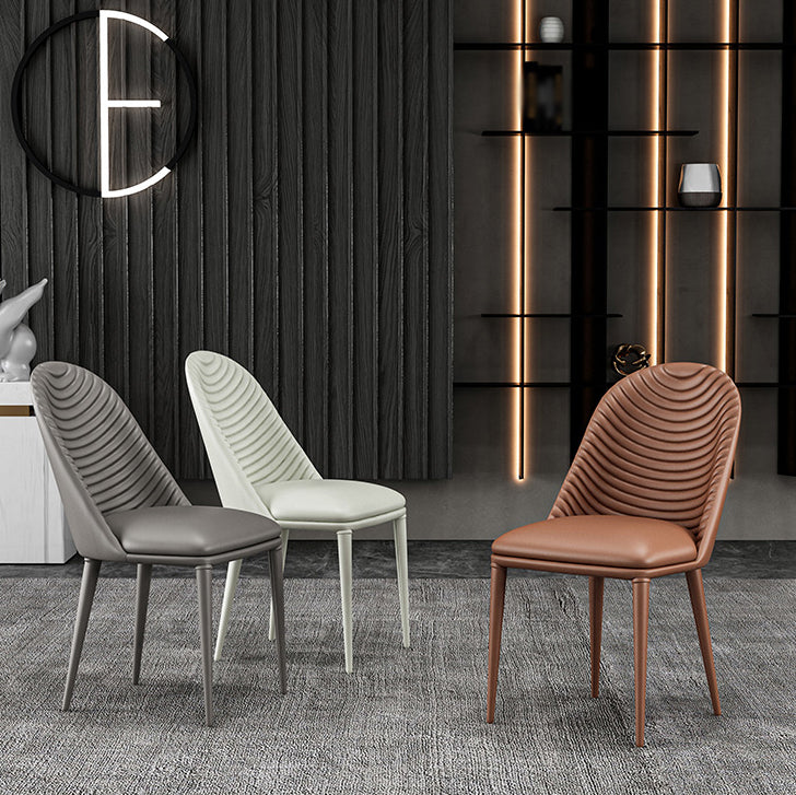 Designer Style Parsons Home Side Matte Finish Leather Dining Chair Clearhalo ' kitchen&dining_furn' 'Dining Chairs' 'Dining Tables & Seating' 'dining_chair' 'Furniture' 'furniture_dining_chair' 'Kitchen & Dining Furniture' 'kitchen' 4613366