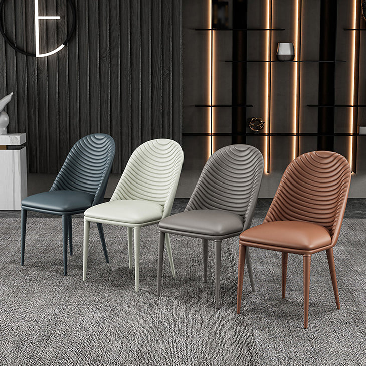 Designer Style Parsons Home Side Matte Finish Leather Dining Chair Clearhalo ' kitchen&dining_furn' 'Dining Chairs' 'Dining Tables & Seating' 'dining_chair' 'Furniture' 'furniture_dining_chair' 'Kitchen & Dining Furniture' 'kitchen' 4613369