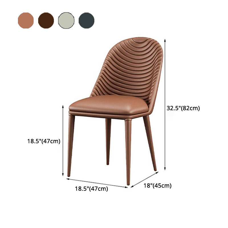 Designer Style Parsons Home Side Matte Finish Leather Dining Chair Clearhalo ' kitchen&dining_furn' 'Dining Chairs' 'Dining Tables & Seating' 'dining_chair' 'Furniture' 'furniture_dining_chair' 'Kitchen & Dining Furniture' 'kitchen' 4613371
