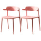 Scandinavian Plastic Dining Armless Chair Open Back Side Chair Pink 2 Piece Set Clearhalo ' kitchen&dining_furn' 'Dining Chairs' 'Dining Tables & Seating' 'dining_chair' 'furn' 'furn_dining_chair' 'Furniture' 'furniture_dining_chair' 'Kitchen & Dining Furniture' 'kitchen' 4613373