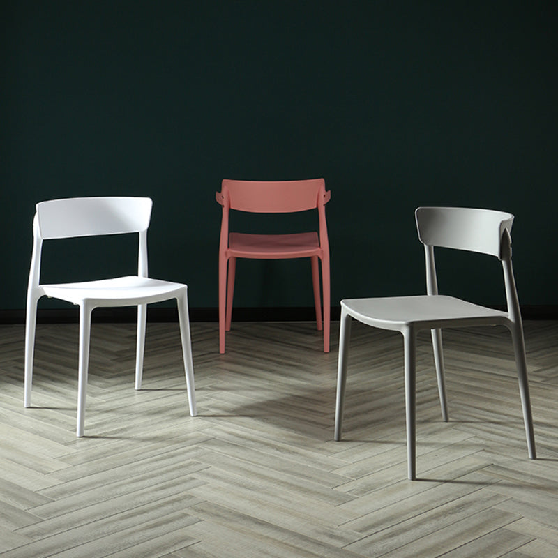 Scandinavian Plastic Dining Armless Chair Open Back Side Chair Clearhalo ' kitchen&dining_furn' 'Dining Chairs' 'Dining Tables & Seating' 'dining_chair' 'furn' 'furn_dining_chair' 'Furniture' 'furniture_dining_chair' 'Kitchen & Dining Furniture' 'kitchen' 4613375