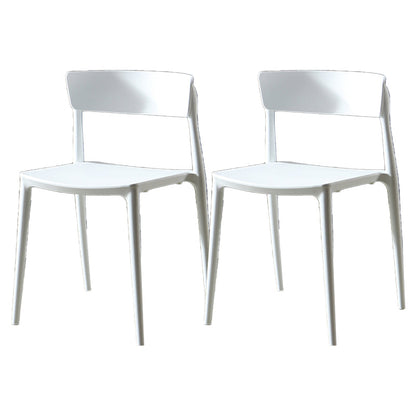 Scandinavian Plastic Dining Armless Chair Open Back Side Chair White 2 Piece Set Clearhalo ' kitchen&dining_furn' 'Dining Chairs' 'Dining Tables & Seating' 'dining_chair' 'furn' 'furn_dining_chair' 'Furniture' 'furniture_dining_chair' 'Kitchen & Dining Furniture' 'kitchen' 4613376