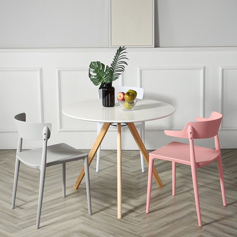 Scandinavian Plastic Dining Armless Chair Open Back Side Chair Clearhalo ' kitchen&dining_furn' 'Dining Chairs' 'Dining Tables & Seating' 'dining_chair' 'furn' 'furn_dining_chair' 'Furniture' 'furniture_dining_chair' 'Kitchen & Dining Furniture' 'kitchen' 4613377