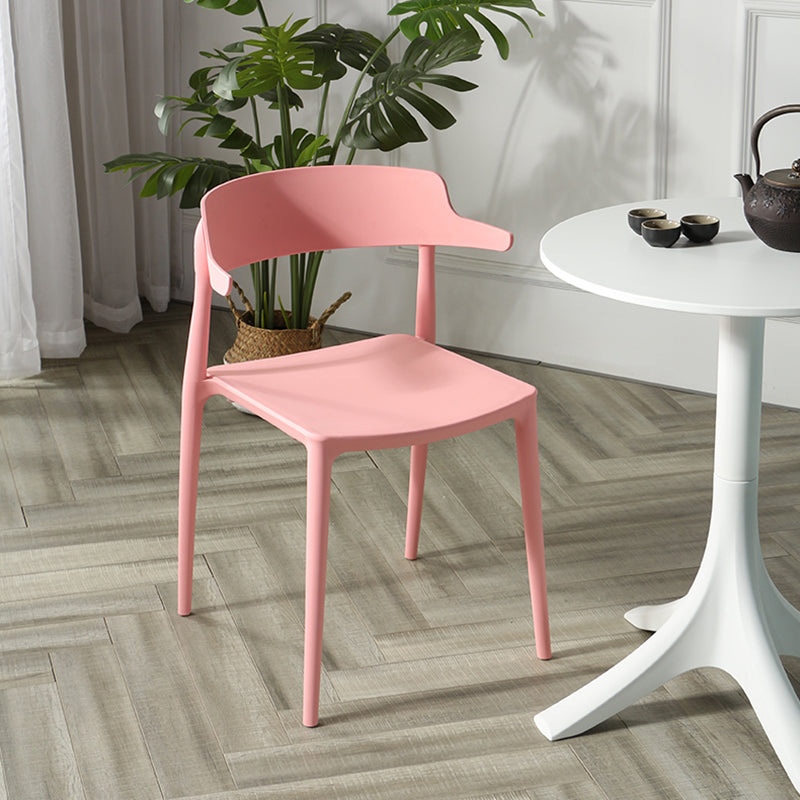 Scandinavian Plastic Dining Armless Chair Open Back Side Chair Clearhalo ' kitchen&dining_furn' 'Dining Chairs' 'Dining Tables & Seating' 'dining_chair' 'furn' 'furn_dining_chair' 'Furniture' 'furniture_dining_chair' 'Kitchen & Dining Furniture' 'kitchen' 4613378