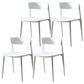 Scandinavian Plastic Dining Armless Chair Open Back Side Chair White 4 Piece Set Clearhalo ' kitchen&dining_furn' 'Dining Chairs' 'Dining Tables & Seating' 'dining_chair' 'furn' 'furn_dining_chair' 'Furniture' 'furniture_dining_chair' 'Kitchen & Dining Furniture' 'kitchen' 4613379